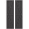 Ekena Millwork Americraft 4-Board Wood 2 Equal Panel Frmd Board-n-Batten Shutters w/Dbl Z-Bar, ARW102BF414X76SMH, PR ARW102BF414X76SMH - alternate 1